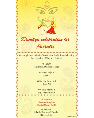 Navratri Dandiya Garaba Invitation Invitations Design Gallery 203740