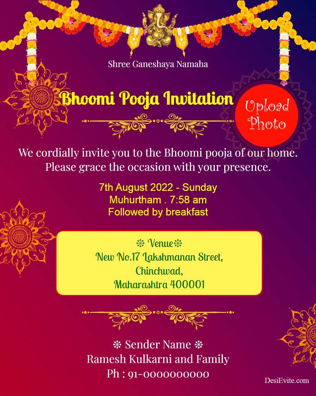 Bhumi Pujan Invitation Card In English Infoupdate