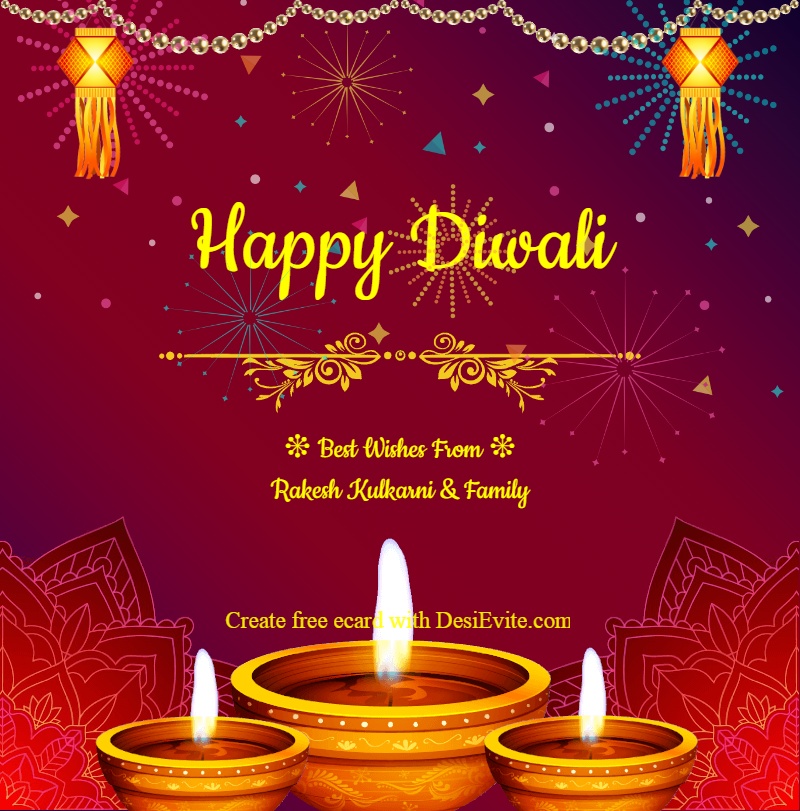 Diwali greeting card without photo