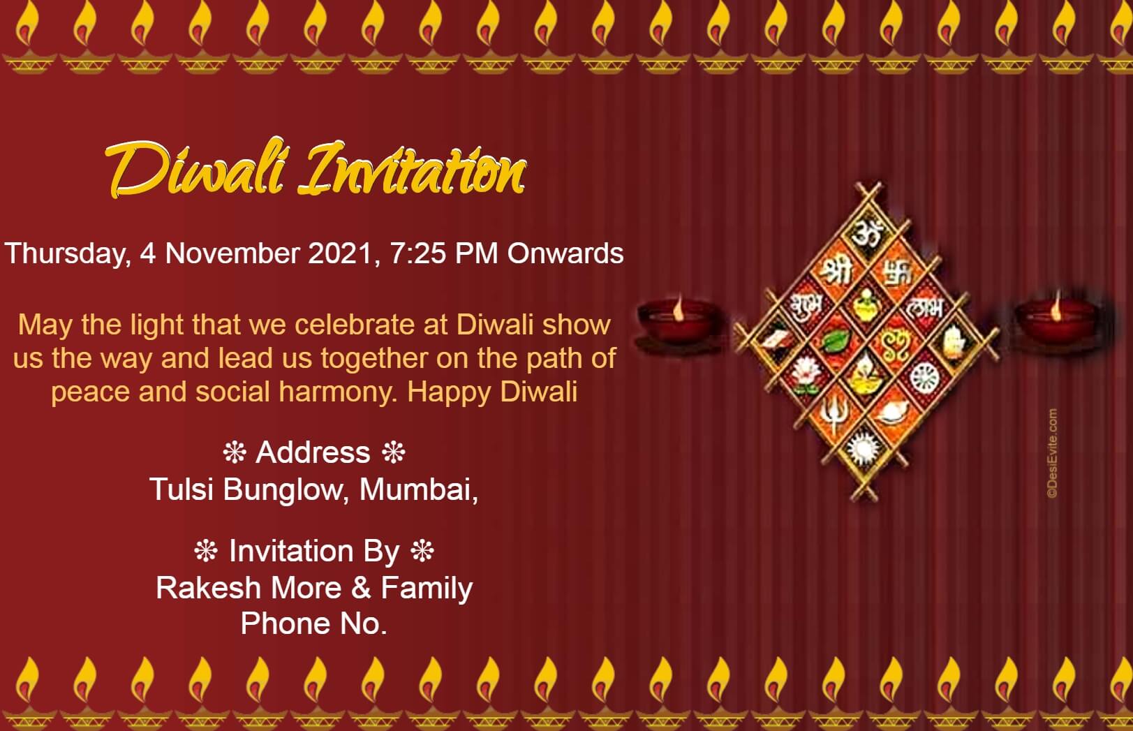 Deepavali Invitation