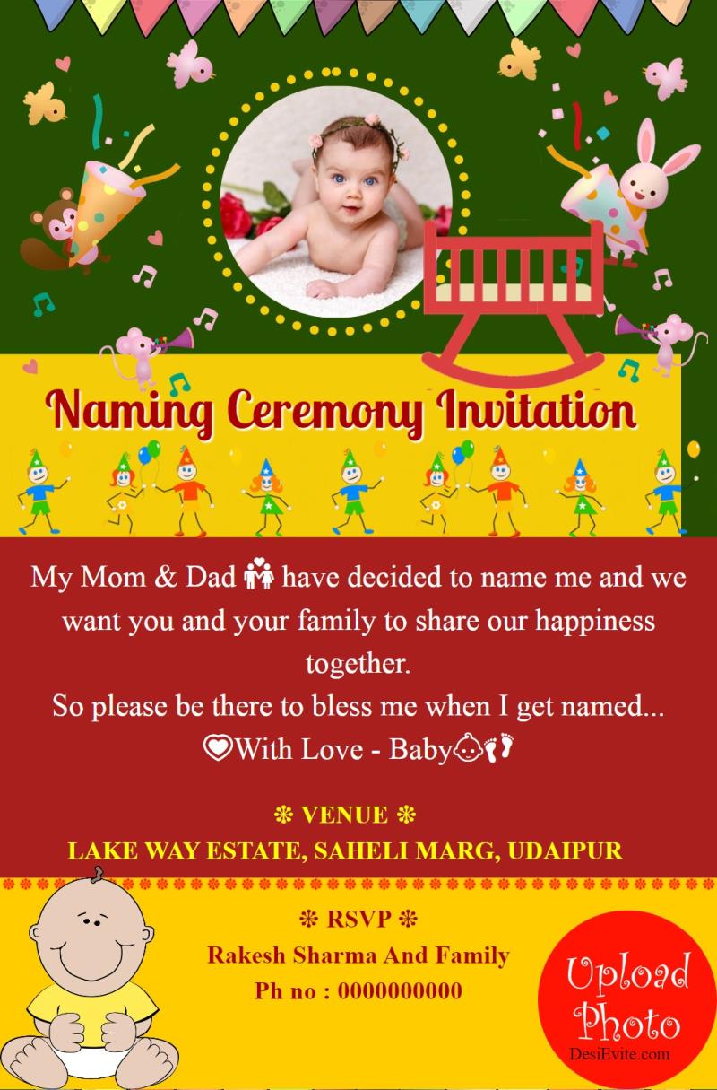 Odia baby naming ceremony card 3 photo upload