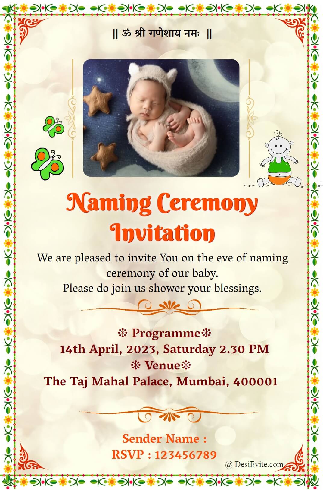 Baby Naming Ceremony Invitation Hotsell Cityofclovis