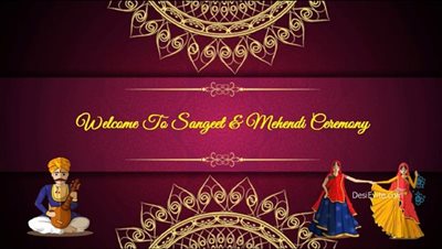 sangeet ceremony animated video card