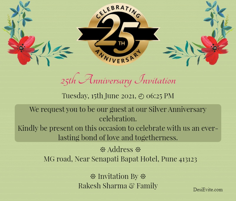 Invitation To Church Anniversary Program