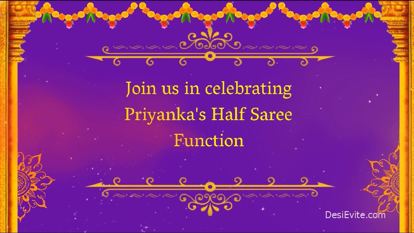traditional half saree invitation video poster 106