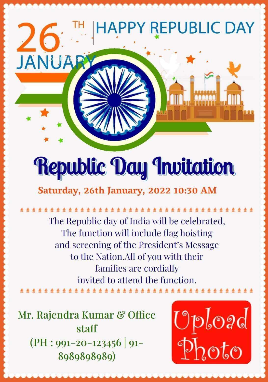 free Republic Day Invitation Card & Online Invitations