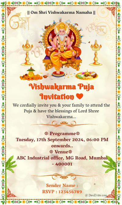 vishwakarma-invitation-card-with-greenflower-border