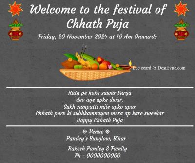 Chhath Puja Invitation