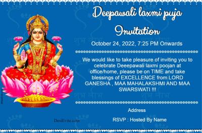 Deepawali and laxmi puja Invitation