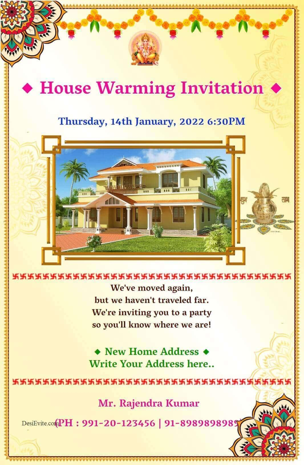 Invitation Cards Indian House Warming Ceremony Tutorial Pics