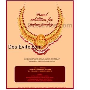 Jewellery exhibition / Inauguration Card