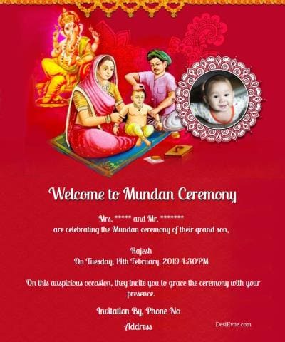 Mundan-Ceremony-invitation-ecard-with-ganesh-photo