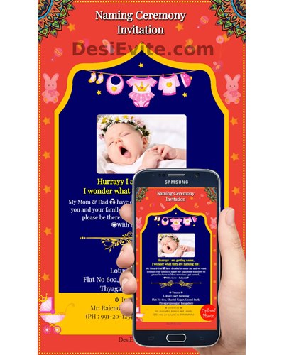 baby girl naming ceremony card english