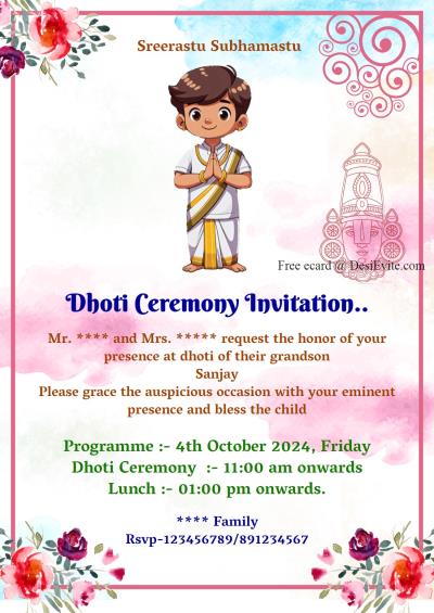 dhoti-ceremony-invitation-card-watercolor-floral-cartoon