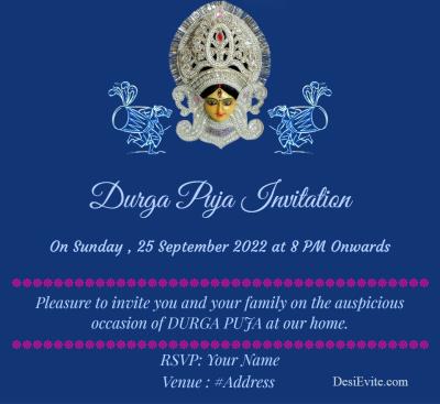 free mahashtami durga puja invitation card for whatsapp