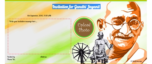 Free Gandhi Jayanti Invitation Card And Online Invitations 0647