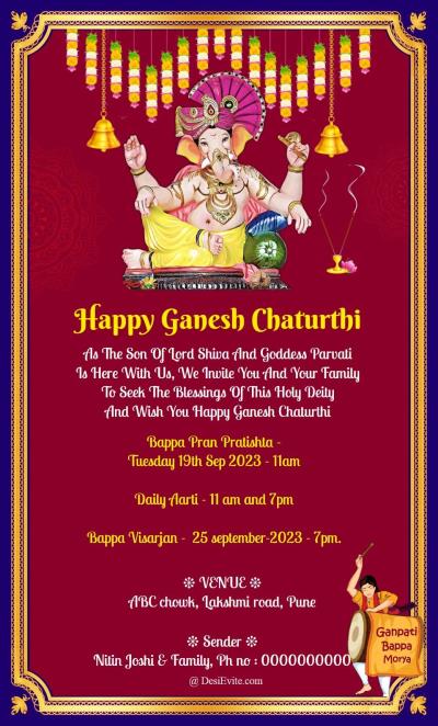 free Ganesh Chaturthi Invitation Card & Online Invitations