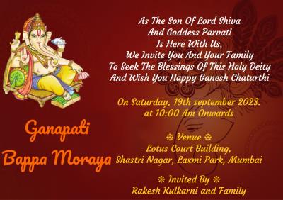 invitation letter format ganesh festival