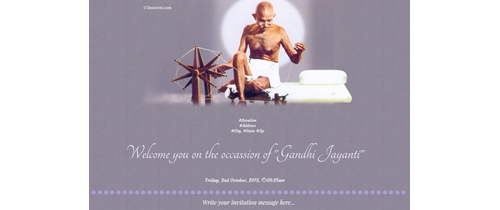 Free Gandhi Jayanti Invitation Card And Online Invitations 9859