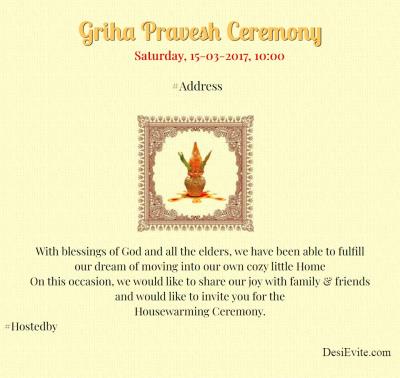 Griha pravesh ceremony invitation ecard