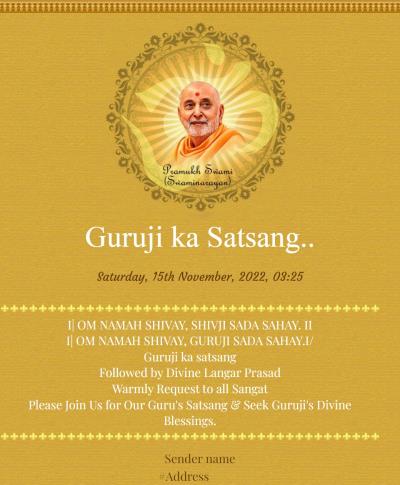 free Sat Sangh Sabha Invitation Card & Online Invitations