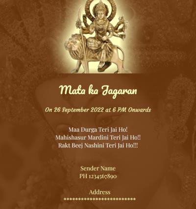 Mata Ki Chowki invitations Design Gallery