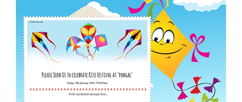 Celebrating Kite festival at Pongal