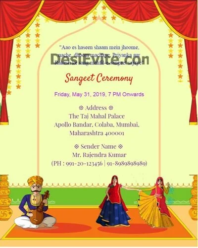 mehndi sangeet invitations Design Gallery