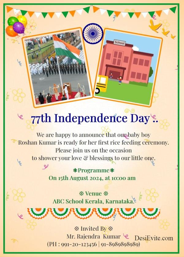 free Independence Day Invitation Card & Online Invitations