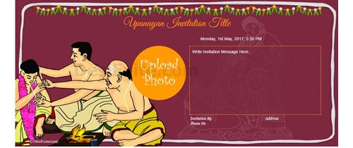 Janeu/Upnayan Sanskar /Poonal Invitation card